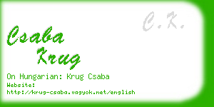 csaba krug business card